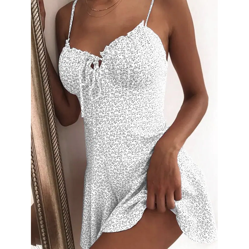 Women's Sundress Short Mini Dress Women's Dresses White S - DailySale