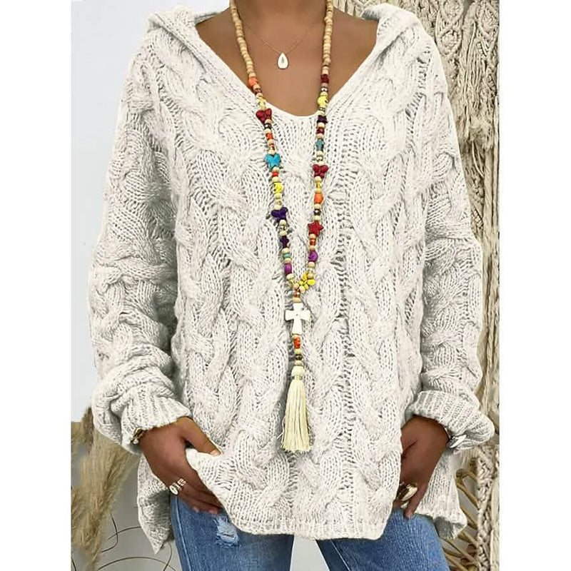 Women's Sweater Oversized Pullover Jumper Knitted Solid Color Women's Tops Beige S - DailySale