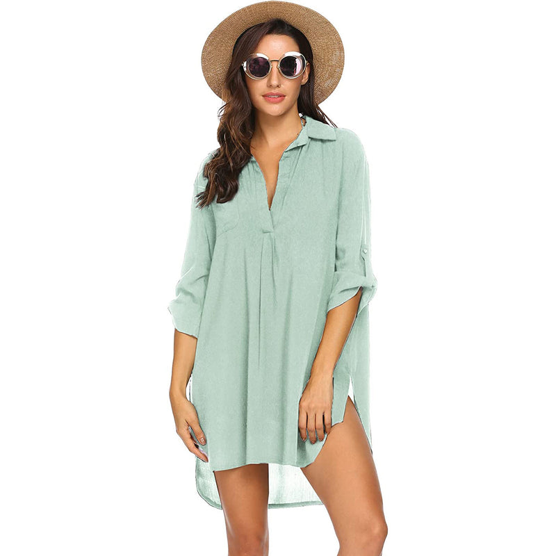 Women's Swimsuit Beach Cover Up Dress Women's Dresses Light Green S - DailySale