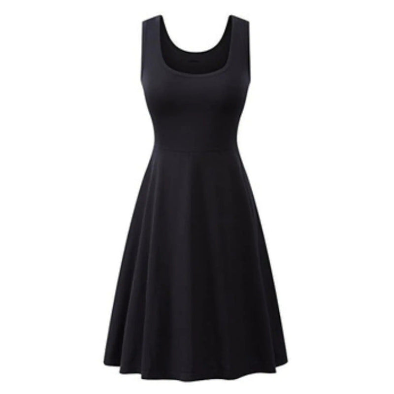 Women's Swing Knee Length Dress Women's Dresses Black S - DailySale