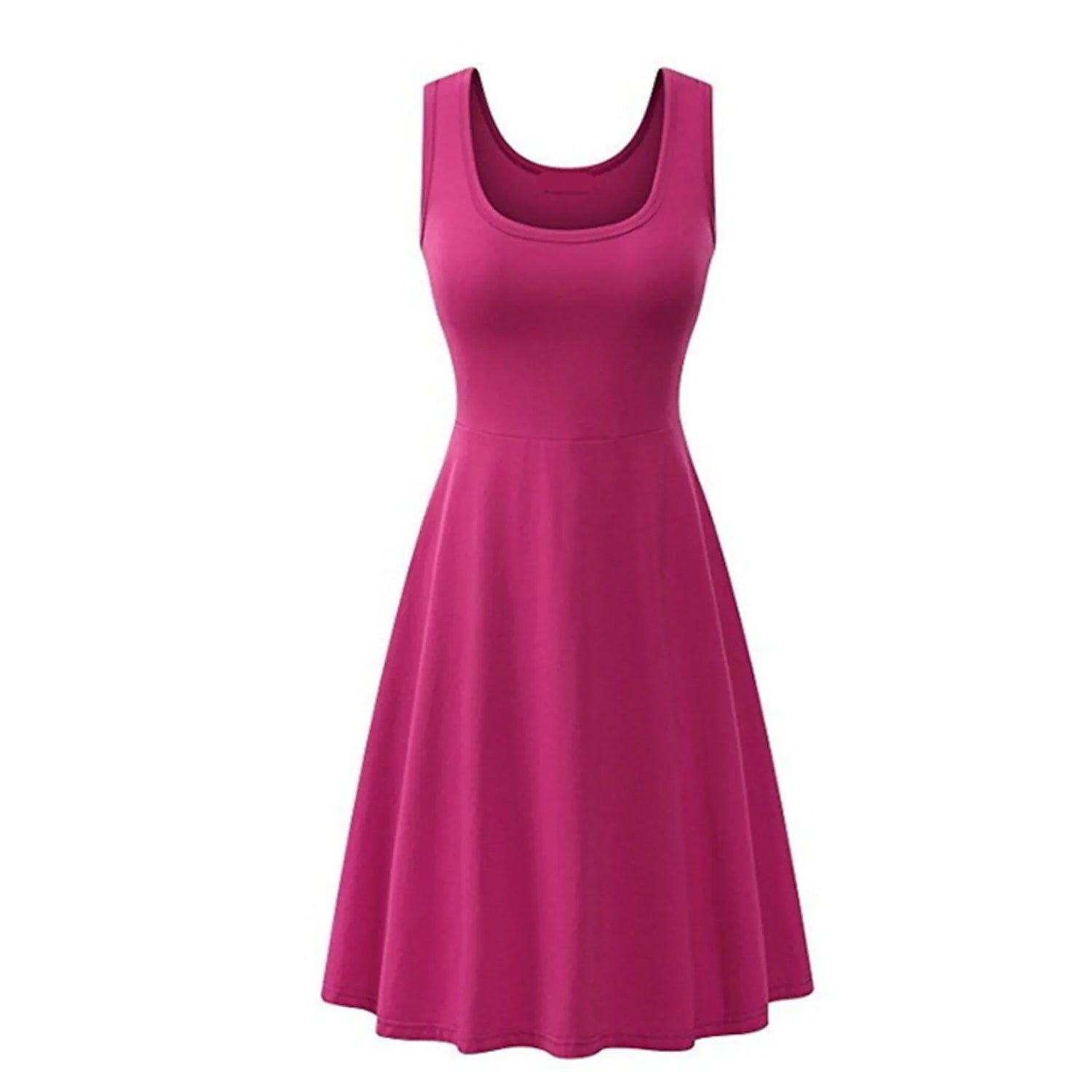 Women's Swing Knee Length Dress Women's Dresses Fuchsia S - DailySale