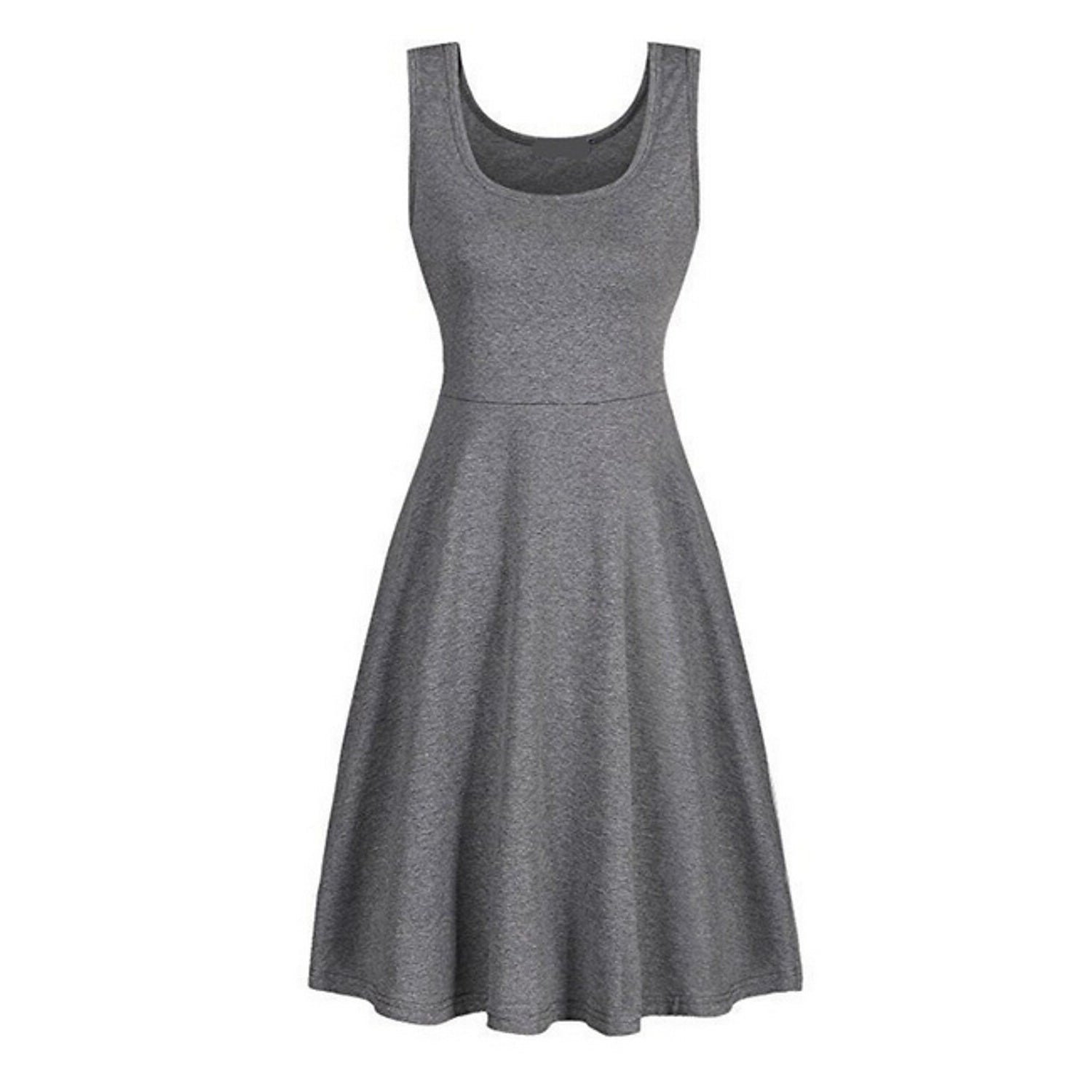 Women's Swing Knee Length Dress Women's Dresses Gray S - DailySale