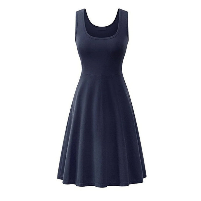 Women's Swing Knee Length Dress Women's Dresses Navy Blue S - DailySale