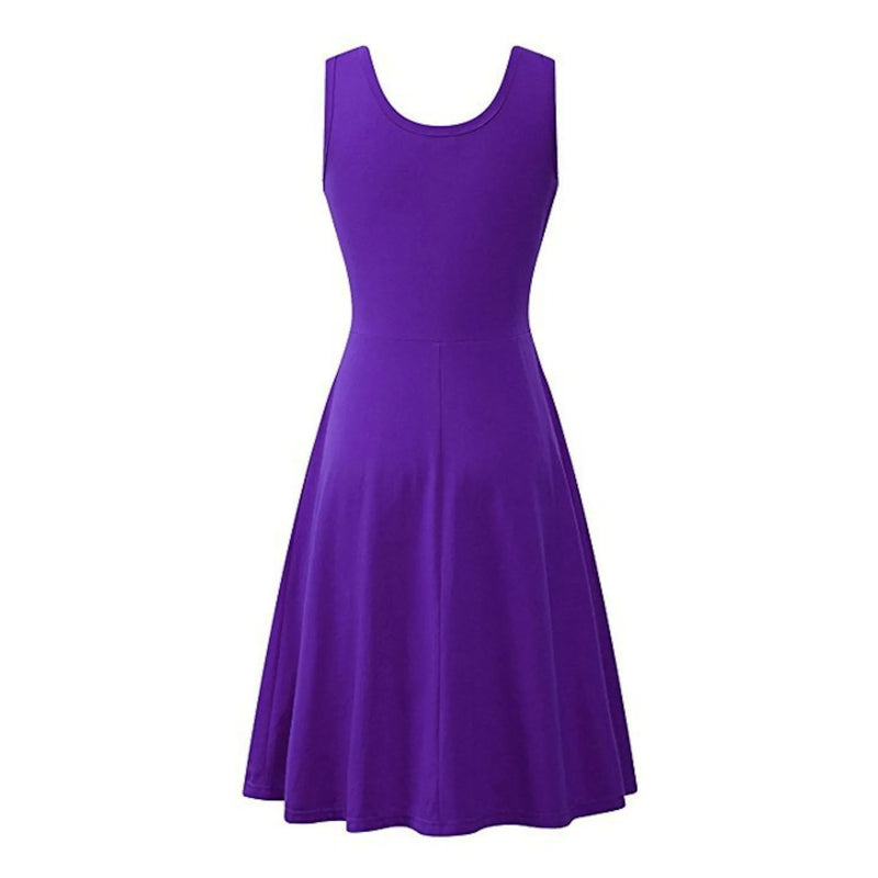 Women's Swing Knee Length Dress Women's Dresses Purple S - DailySale