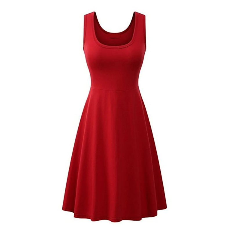 Women's Swing Knee Length Dress Women's Dresses Red S - DailySale