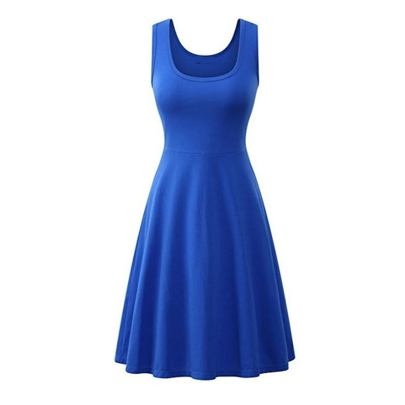 Women's Swing Knee Length Dress Women's Dresses Royal Blue S - DailySale