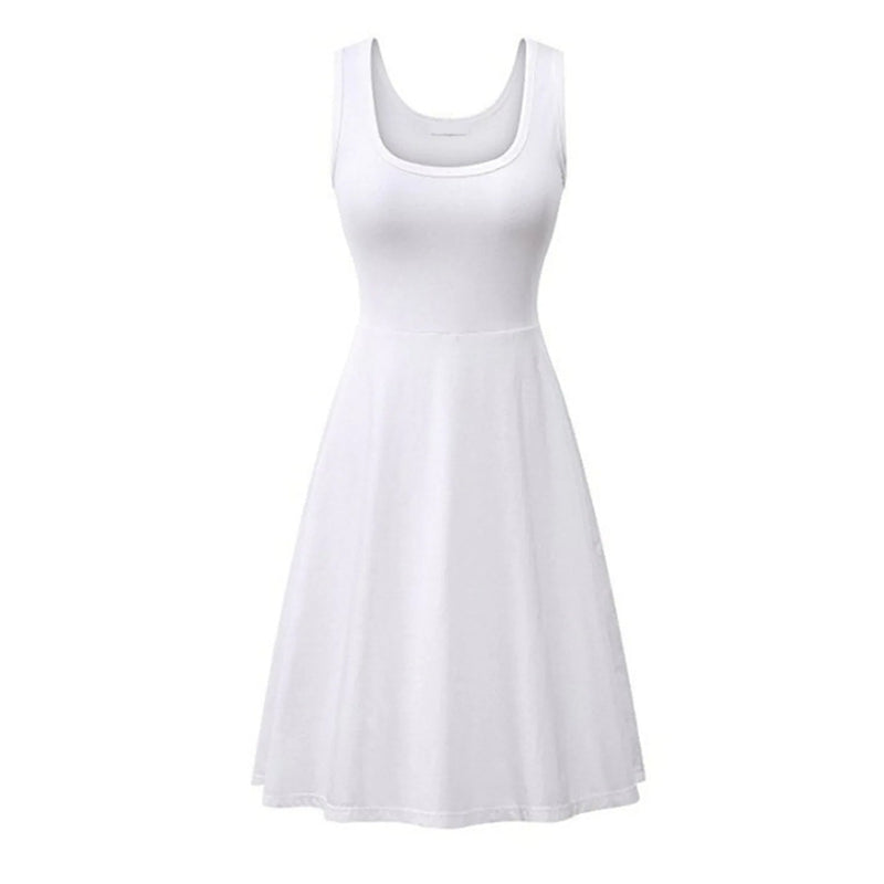 Women's Swing Knee Length Dress Women's Dresses White S - DailySale