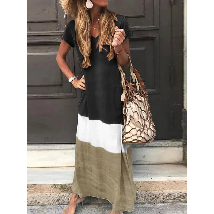 Women's T Shirt Maxi Long Dress Women's Dresses Black S - DailySale