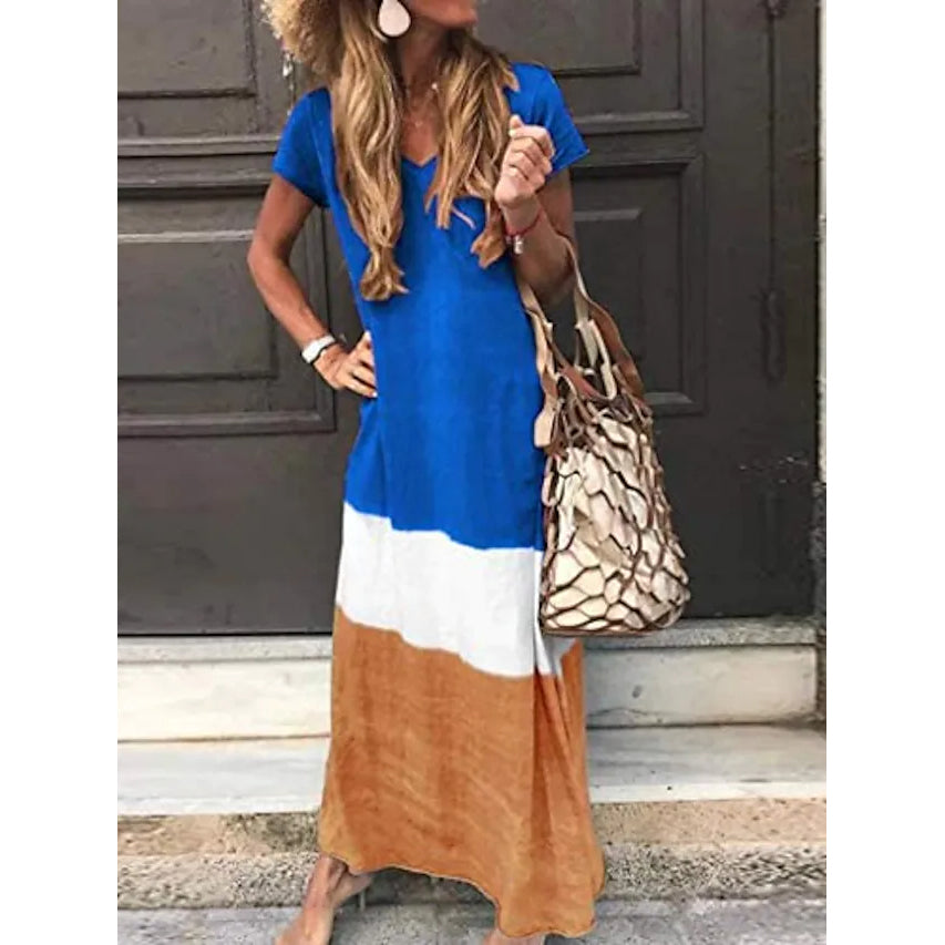 Women's T Shirt Maxi Long Dress Women's Dresses Blue S - DailySale