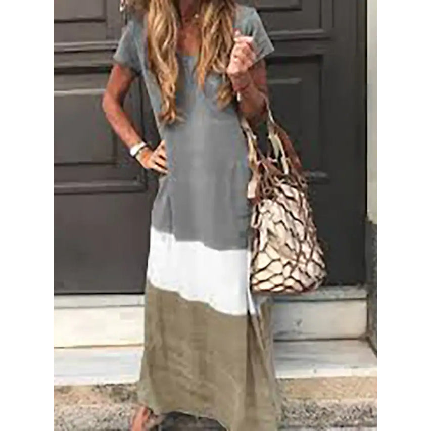 Women's T Shirt Maxi Long Dress Women's Dresses Gray S - DailySale