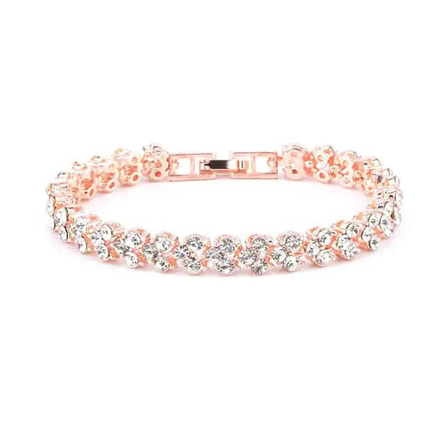 Women's Tennis Crystal Bracelet Bracelets Rose Gold - DailySale