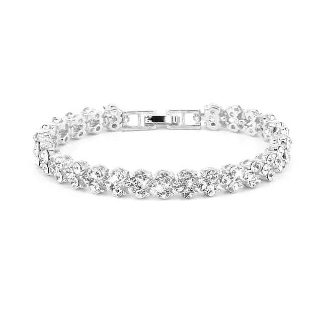 Women's Tennis Crystal Bracelet Bracelets Silver - DailySale
