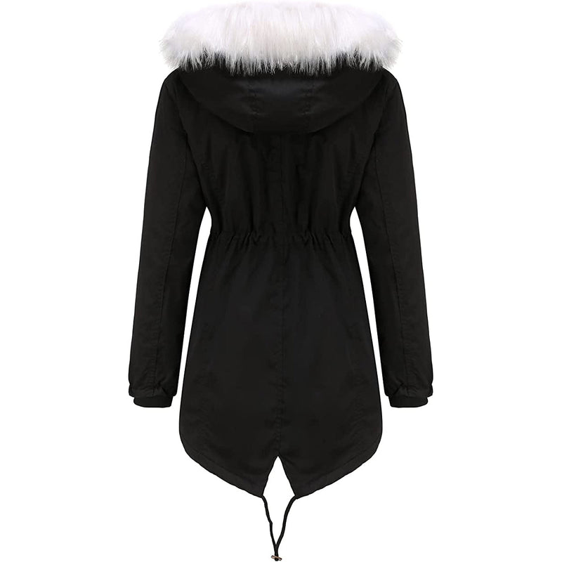 Women's Thick Warm Fleece Lined Winter Coat Jacket Parka with Fluffy Hood Women's Outerwear - DailySale