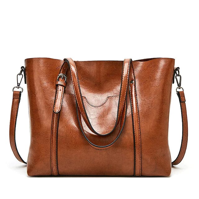 Women's Tote Shoulder Bag PU Leather Bags & Travel Brown - DailySale
