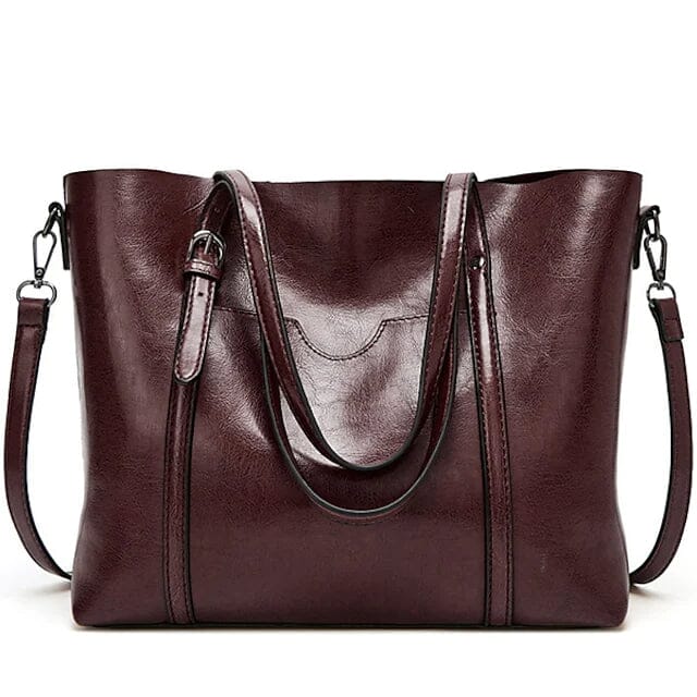 Women's Tote Shoulder Bag PU Leather Bags & Travel Dark Red - DailySale