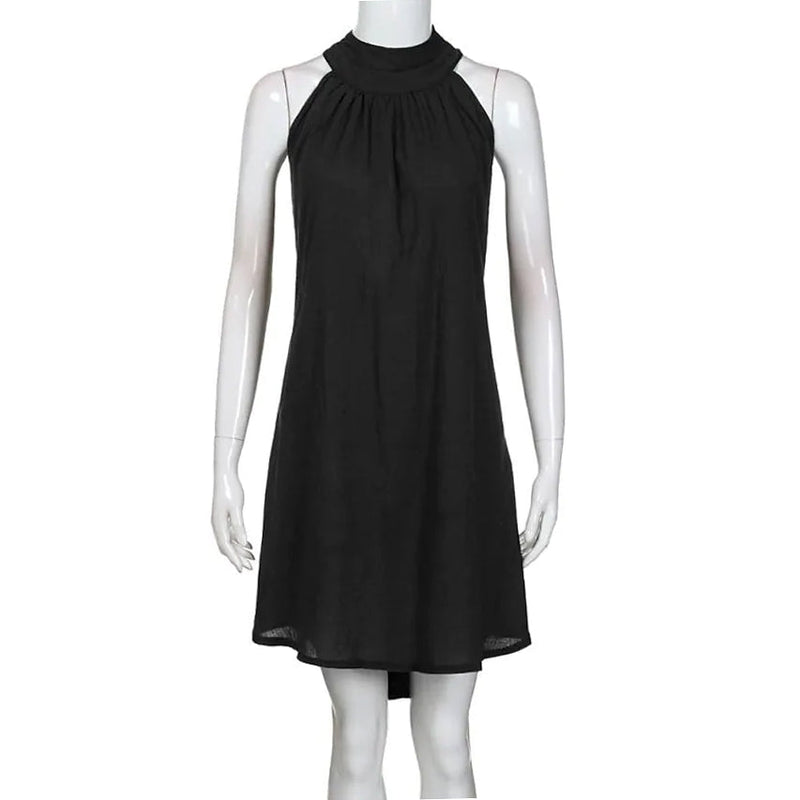 Women's Turtleneck T-Shirt Dress Women's Dresses Black S - DailySale