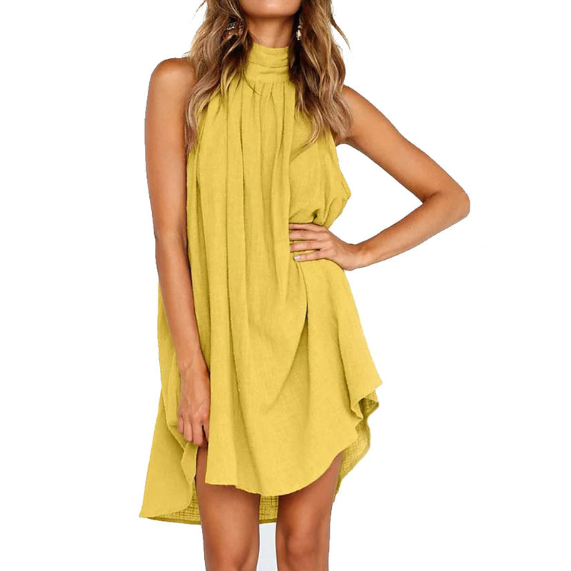 Women's Turtleneck T-Shirt Dress Women's Dresses Yellow S - DailySale