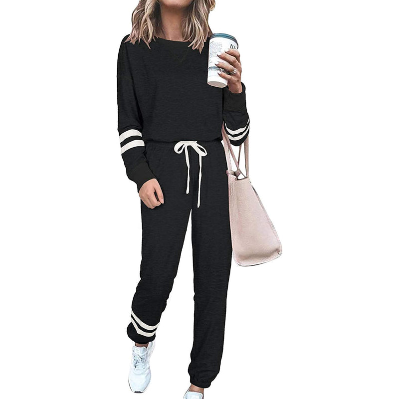 Women’s Two-Piece Pajamas Set Women's Loungewear Black S - DailySale