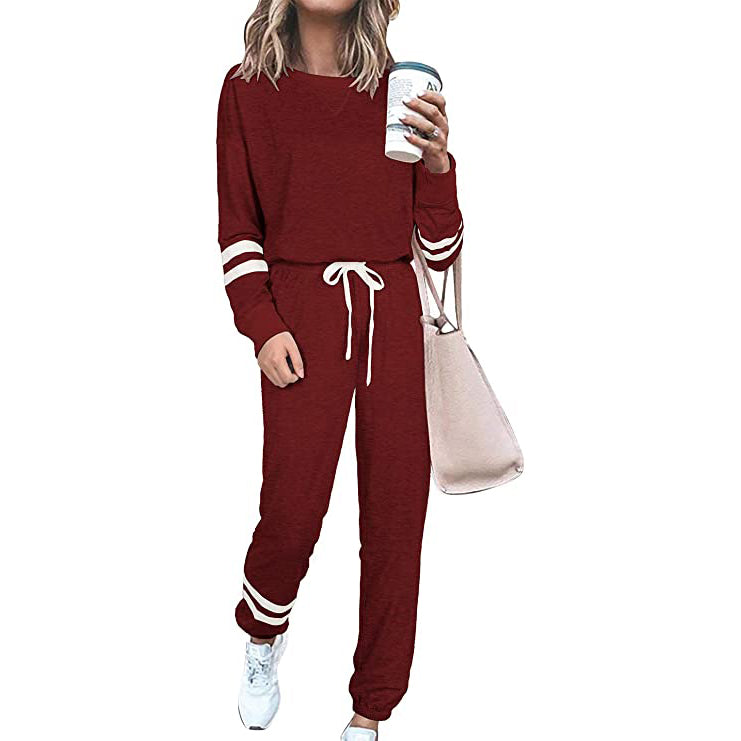 Women’s Two-Piece Pajamas Set Women's Loungewear Wine Red S - DailySale