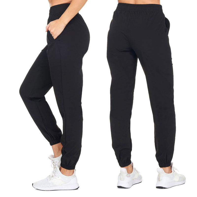 Women's Ultra Soft Full Length Woven Jogger Pants With Pockets Women's Bottoms Dark Gray S - DailySale