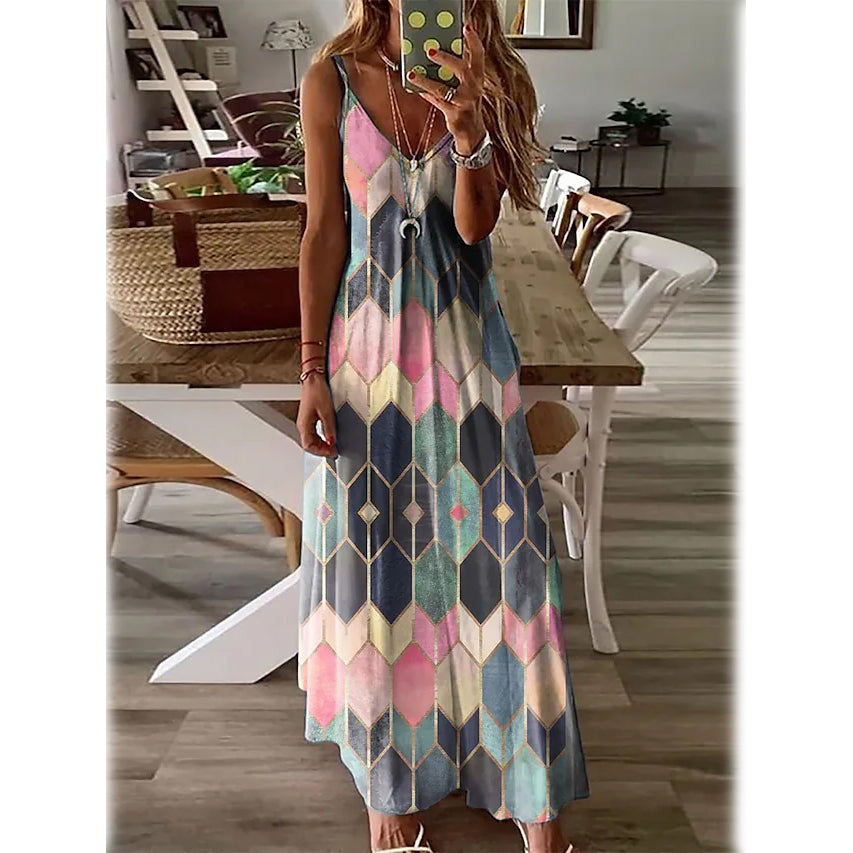 Women's V-Neck Elegant Casual Dress Women's Dresses Pink S - DailySale