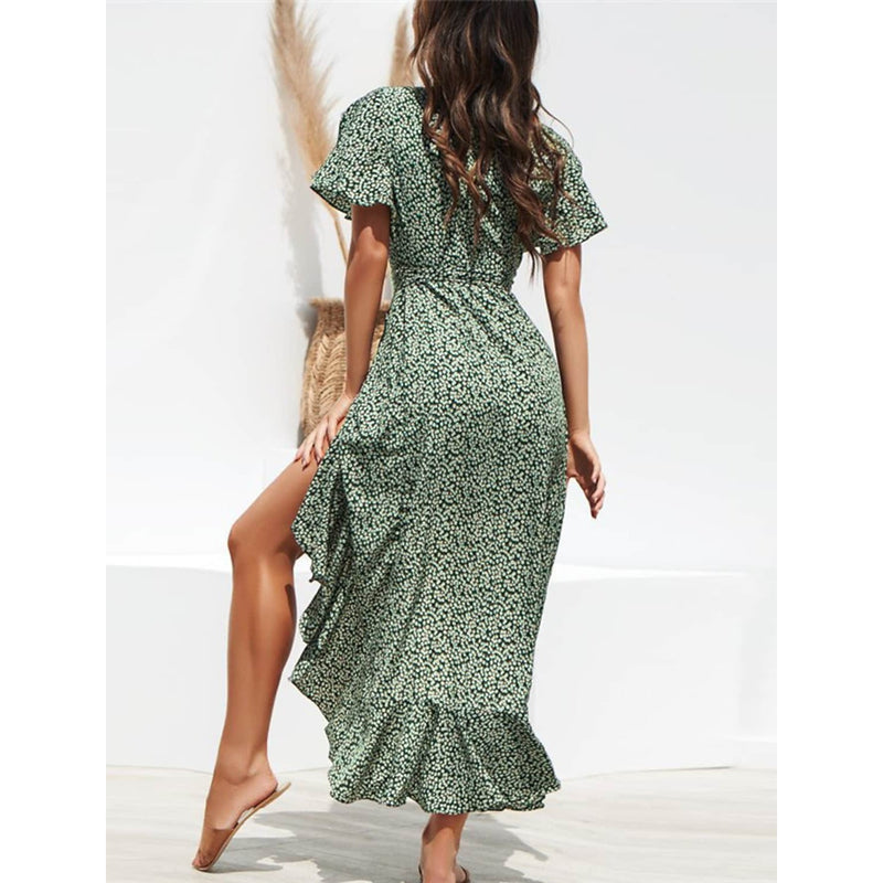 Women's V-Neck Elegant Long Chiffon Dress Women's Dresses - DailySale