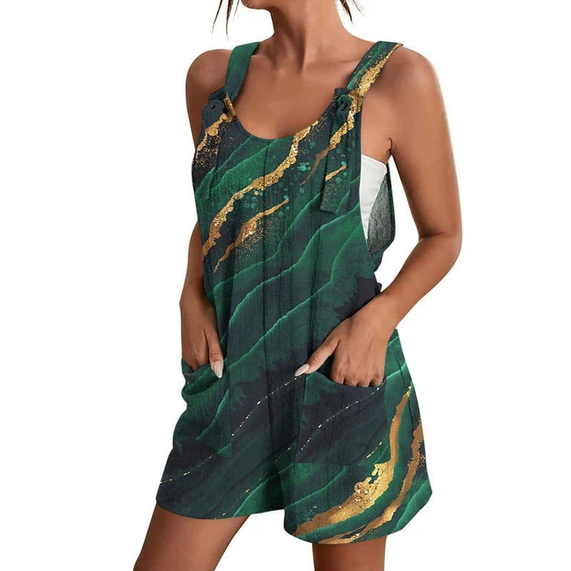 Womens V-Neck Strap Pocket Jumpsuit Women's Loungewear Green S - DailySale