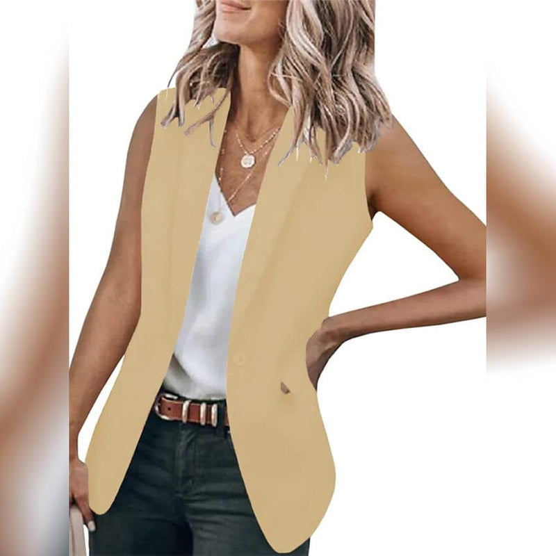 Women's Vest Regular Coat Women's Outerwear Apricot S - DailySale