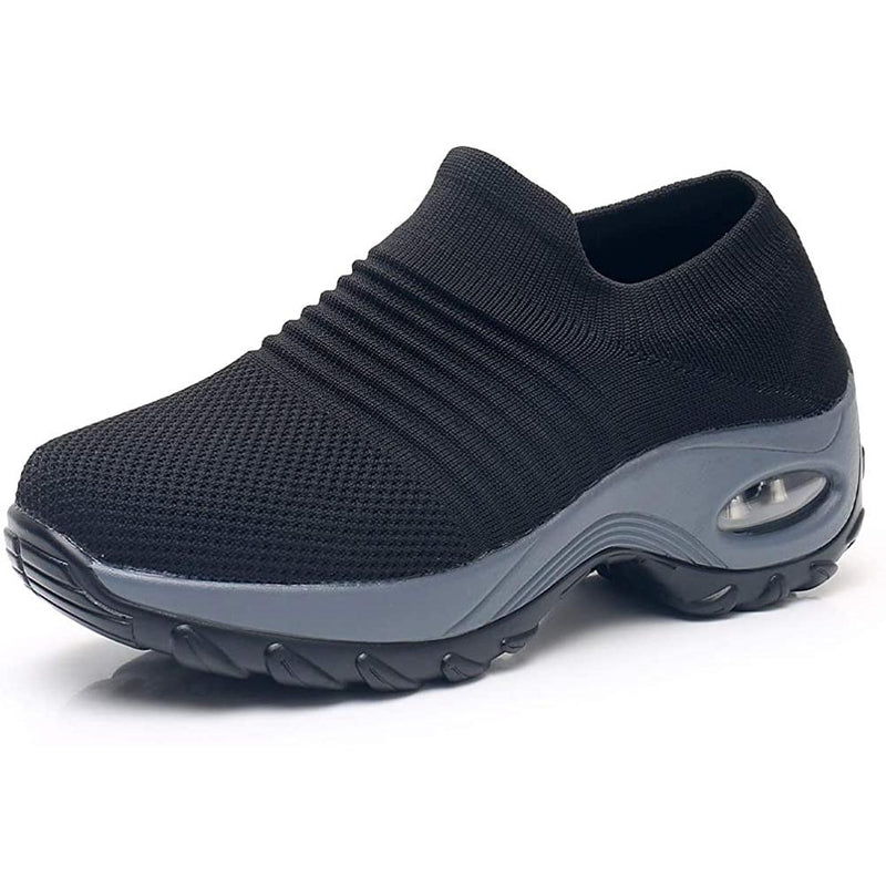 Women's Walking Shoes Sock Sneakers Women's Shoes & Accessories Black/Gray 5.5 - DailySale