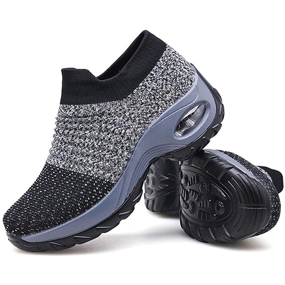 Women's Walking Shoes Sock Sneakers Women's Shoes & Accessories Gray 5.5 - DailySale