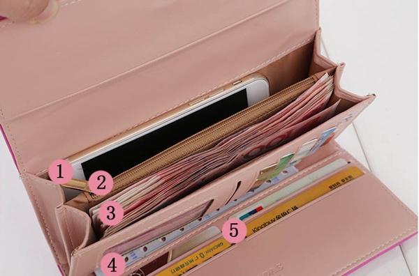 Womens Wallets Purses Plaid PU Leather Long Wallet Hasp Phone Bag Women's Shoes & Accessories - DailySale