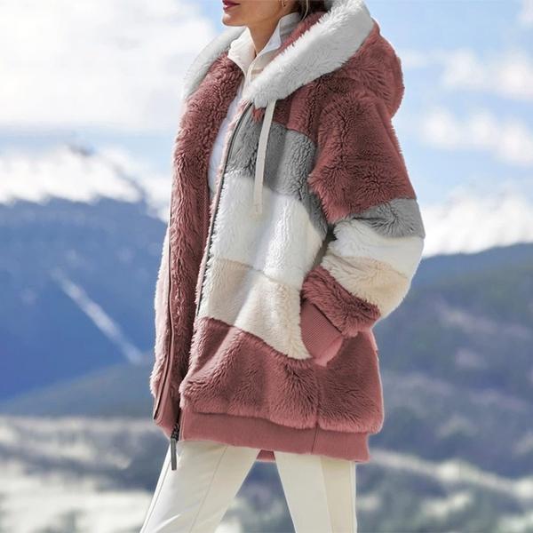 Women's Warm Plush Faux Fur Hooded Jacket Outerwear Women's Outerwear - DailySale