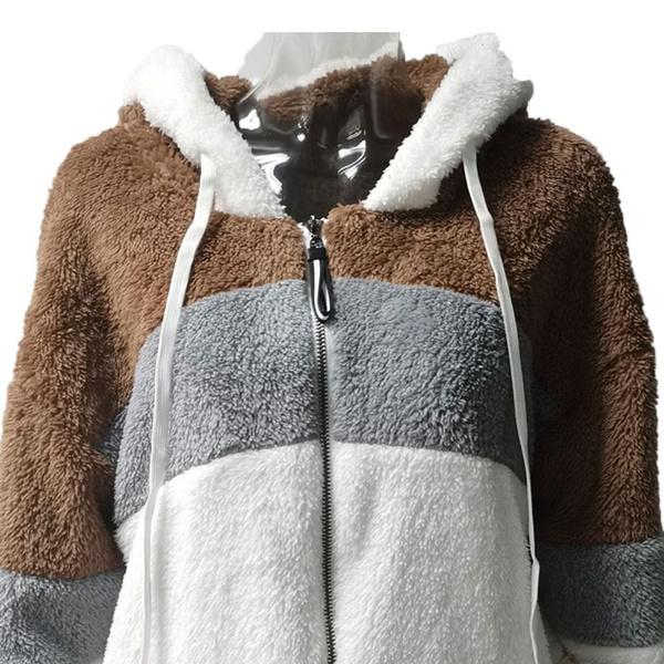 Women's Warm Plush Faux Fur Hooded Jacket Outerwear Women's Outerwear - DailySale