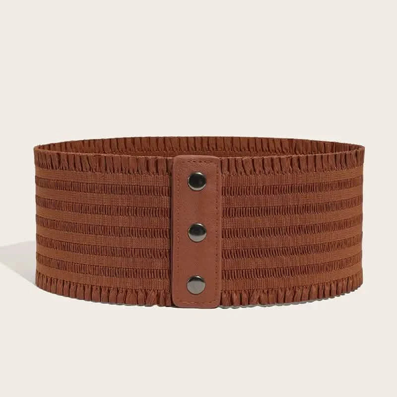 brown waist belts for dresses PU Buckle Belt innovative design Dark Brown Leather Dress Belt
