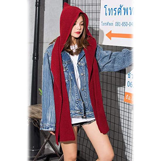 Women's Winter Knitted Hooded Long Scarf Women's Shoes & Accessories - DailySale