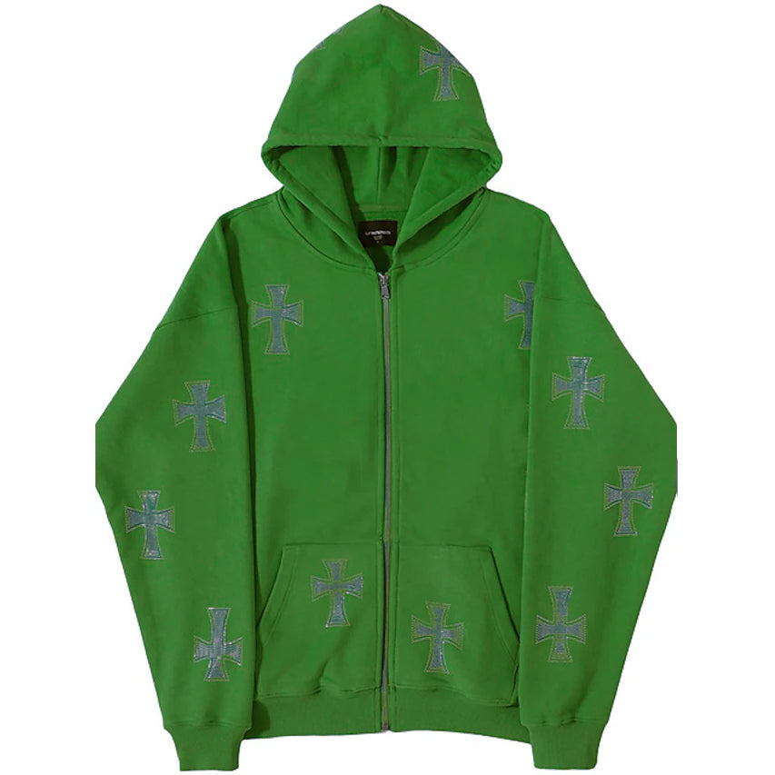 Women's Zip Sports Hoodie Women's Outerwear Green S - DailySale