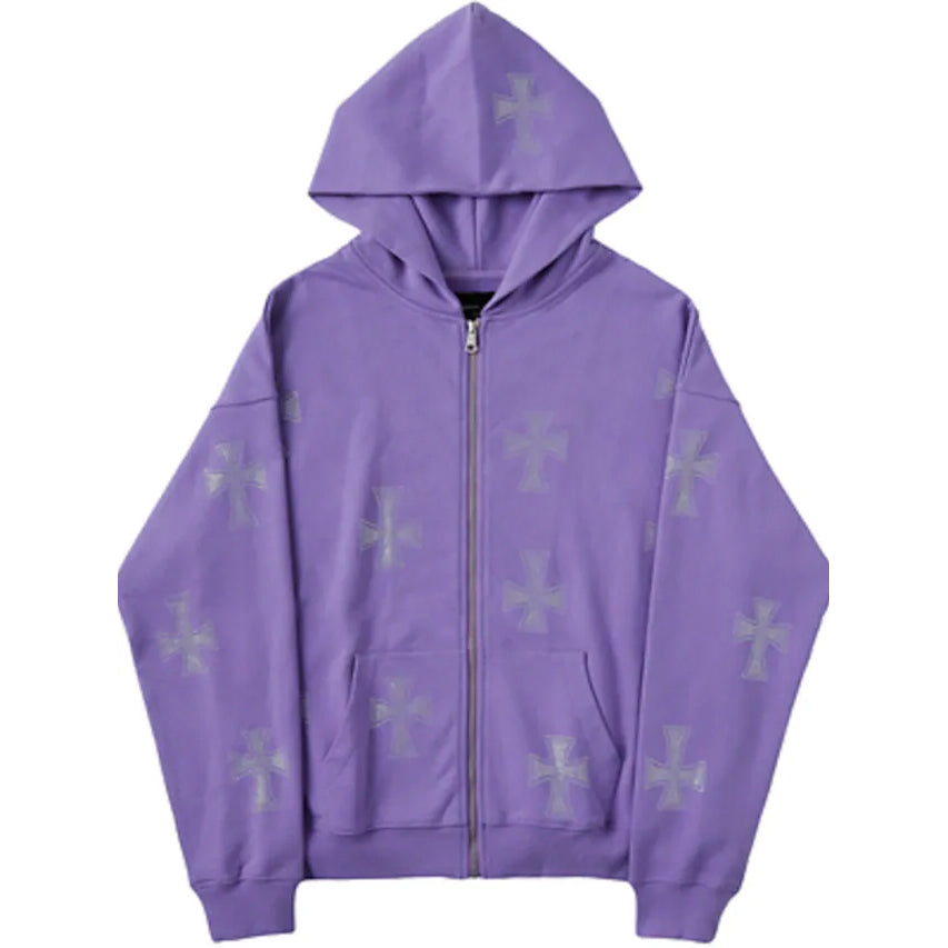 Women's Zip Sports Hoodie Women's Outerwear Purple S - DailySale