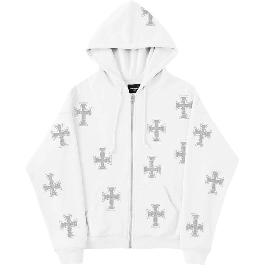 Women's Zip Sports Hoodie Women's Outerwear White S - DailySale