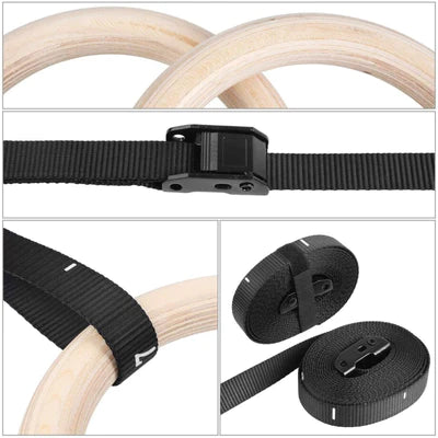 Wood Gymnastic Rings Fitness - DailySale