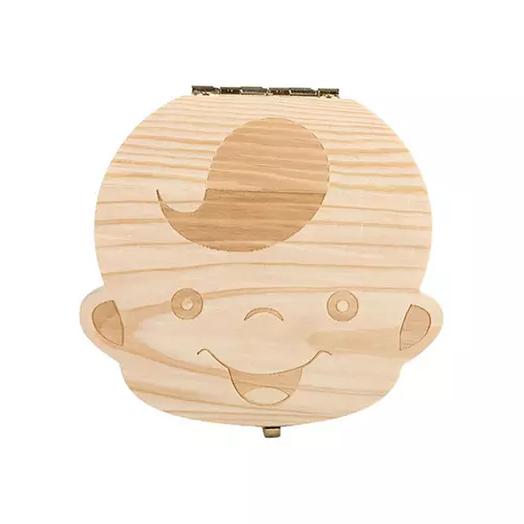 Wooden Storage Keepsake Box For Baby Teeth Baby Boy - DailySale