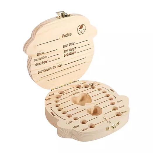 Wooden Storage Keepsake Box For Baby Teeth Baby - DailySale