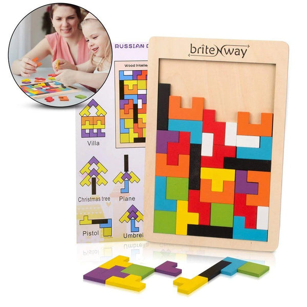 Wooden Tetris Puzzle Toy For Toddlers And Preschoolers Toys & Games - DailySale