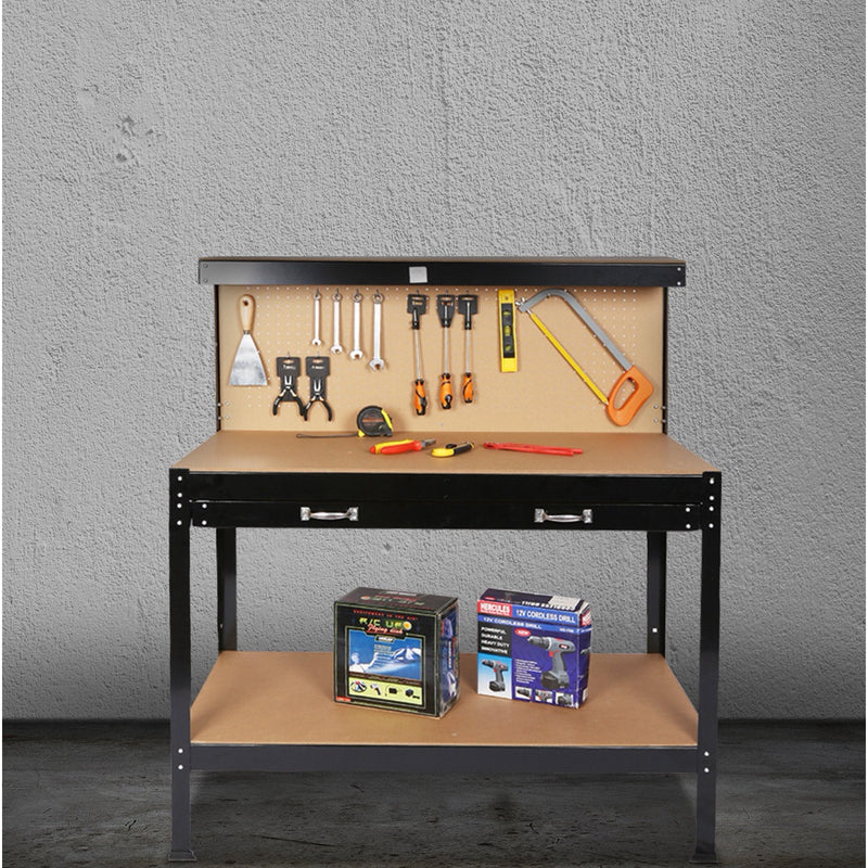 Work Benches for Garage Shop Work Station Tools Table with Peg Board and Drawers Home Improvement - DailySale