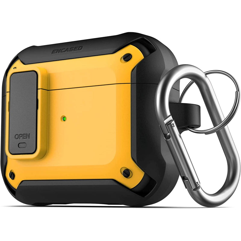 X-Armor for Airpods 3rd Generation Case with Locking Lid | Protective Carrying Pod with Carabiner Keychain (Airpods Gen 3) Audio Accessories Yellow - DailySale