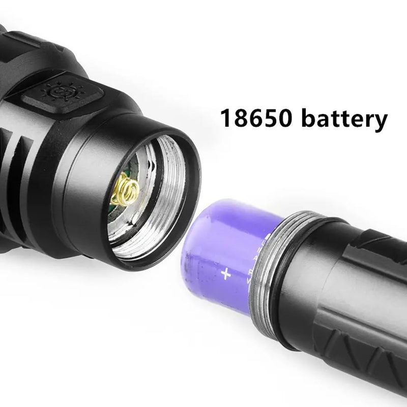 Closeup compartment of XANES 1102 L2 5Modes 1600 Lumens USB Rechargeable Camping Hunting LED Flashligh