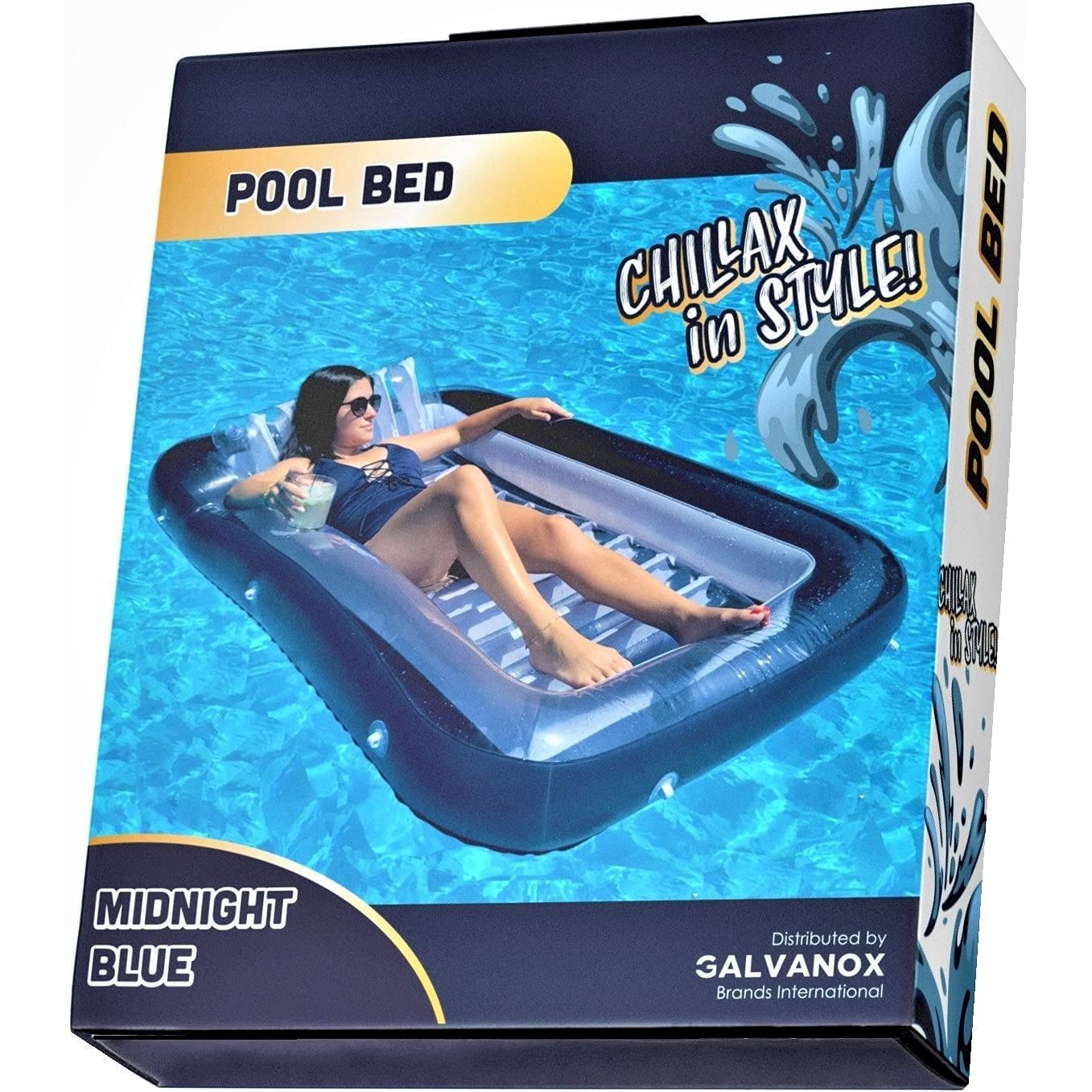 XL Floating Pool Bed, Inflatable Water Lounger Raft Sports & Outdoors - DailySale