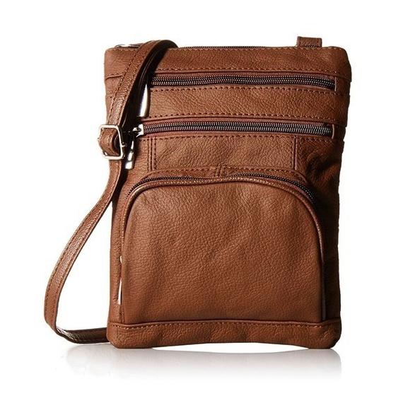 Soft Leather Crossbody Bag - Tavel