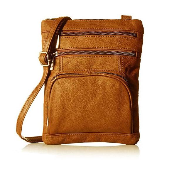 XL Super Soft Leather Crossbody Bag Bags & Travel Light Brown - DailySale