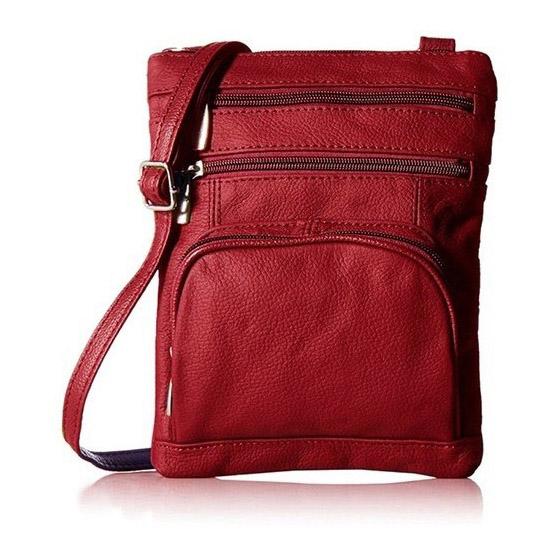 XL Super Soft Leather Crossbody Bag Bags & Travel Red - DailySale