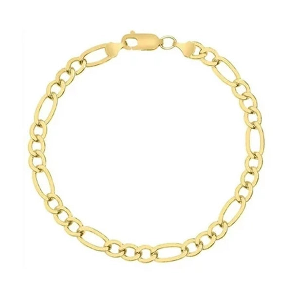 Yellow Gold Cuban, Mariner, Figaro, or Rope Bracelet Gold Filled High Polish Finish Bracelets Yellow Figaro - DailySale